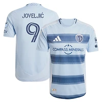 Maillot de joueur authentique adidas Dejan Joveljic bleu clair Sporting Kansas City One KC pour homme