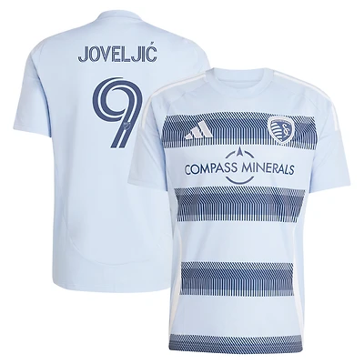 Men's adidas Dejan Joveljic Light Blue Sporting Kansas City 2025 One KC Replica Player Jersey
