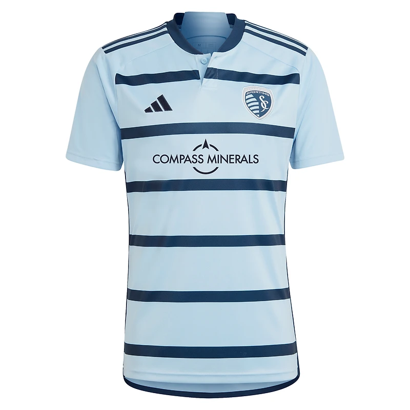 Men's adidas Erik Thommy Light Blue Sporting Kansas City 2024 Hoops 4.0 Replica Player Jersey