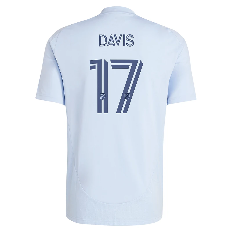 Men's adidas Jake Davis Light Blue Sporting Kansas City 2025 One KC Replica Player Jersey