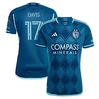 Maillot de joueur adidas Jake Davis Navy Sporting Kansas City 2024 Diamonds Our Forever Authentic pour homme