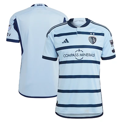 Men's adidas Light Blue Sporting Kansas City 2023 Hoops 4.0 Authentic Jersey