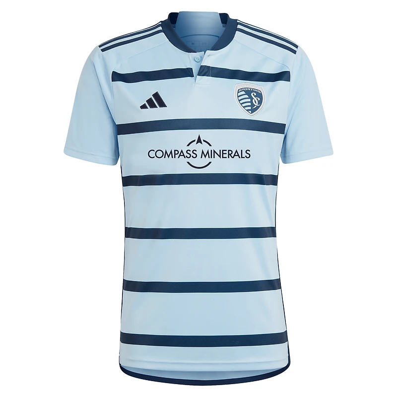 Maillot personnalisé réplique adidas bleu clair Sporting Kansas City 2023 Hoops 4.0 pour homme