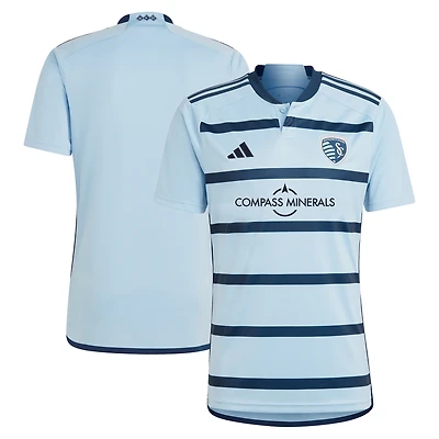 Maillot adidas bleu clair Sporting Kansas City 2023 Hoops 4.0 Replica pour homme
