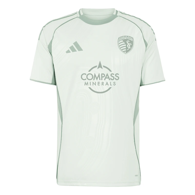 Men's adidas Light Green Sporting Kansas City 2025 One Planet Pre-Match Top