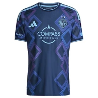 Men's adidas Manu García Blue Sporting Kansas City 2026 The 18th & Vine Kit On-Field Authentic Patch Jersey