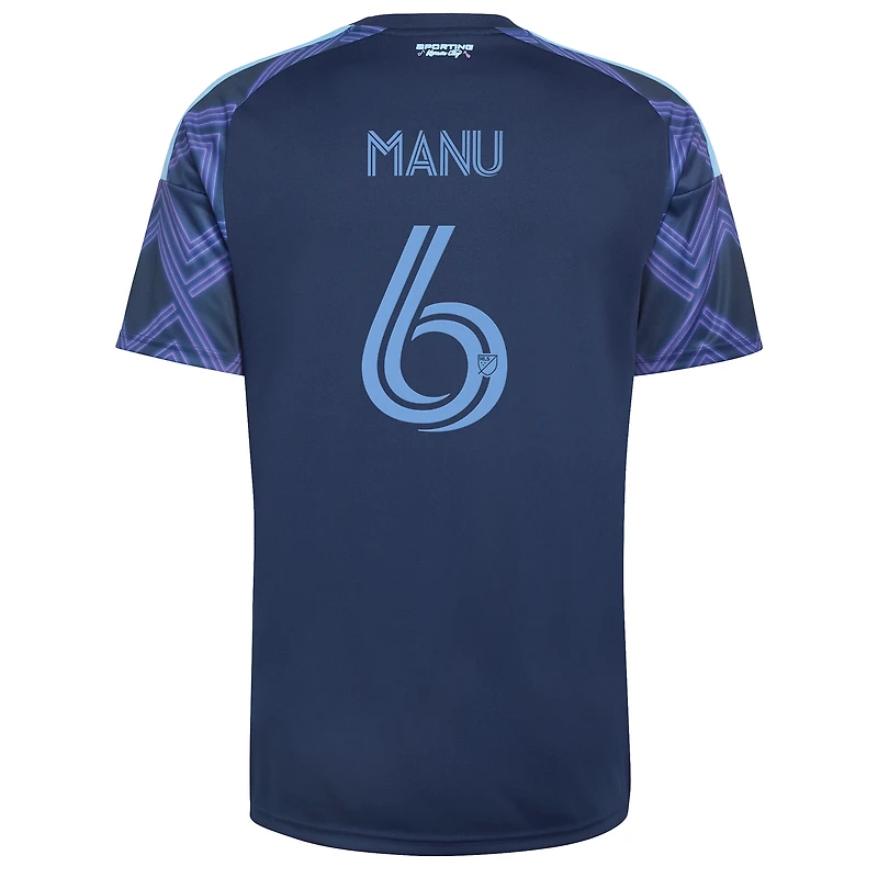 Men's adidas Manu García Blue Sporting Kansas City 2026 The 18th & Vine Kit Replica Jersey