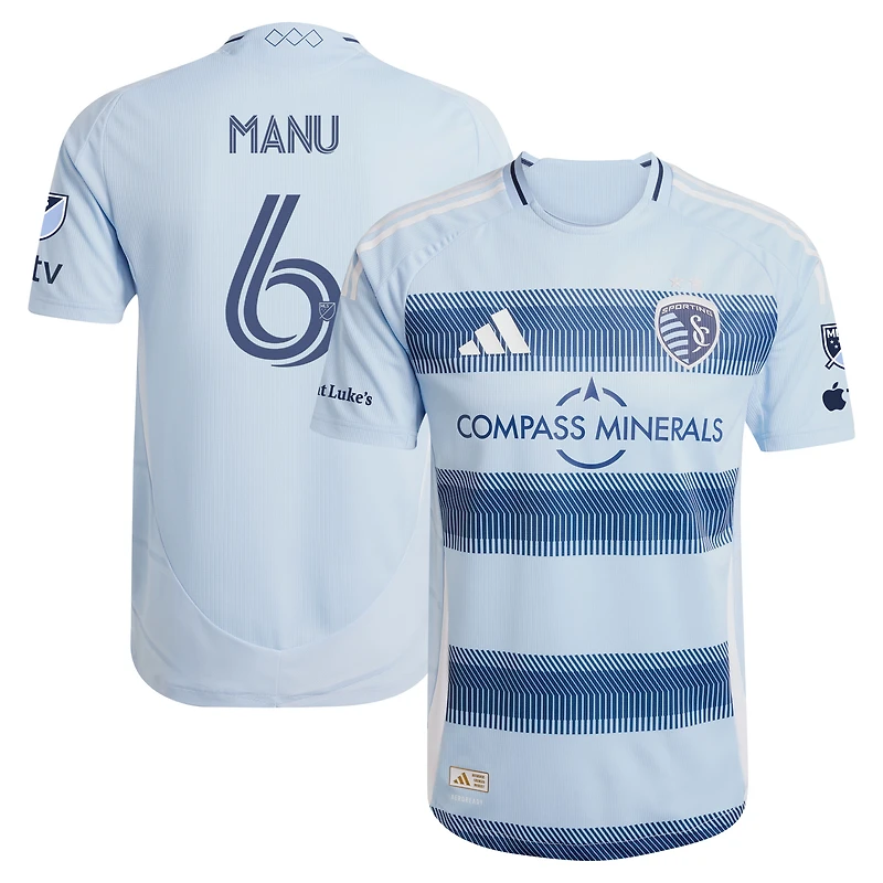 Men's adidas Manu García Light Blue Sporting Kansas City 2025 One KC On-Field Authentic Jersey