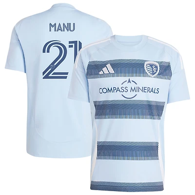 Men's adidas Manu García Light Blue Sporting Kansas City 2025 One KC Replica Player Jersey