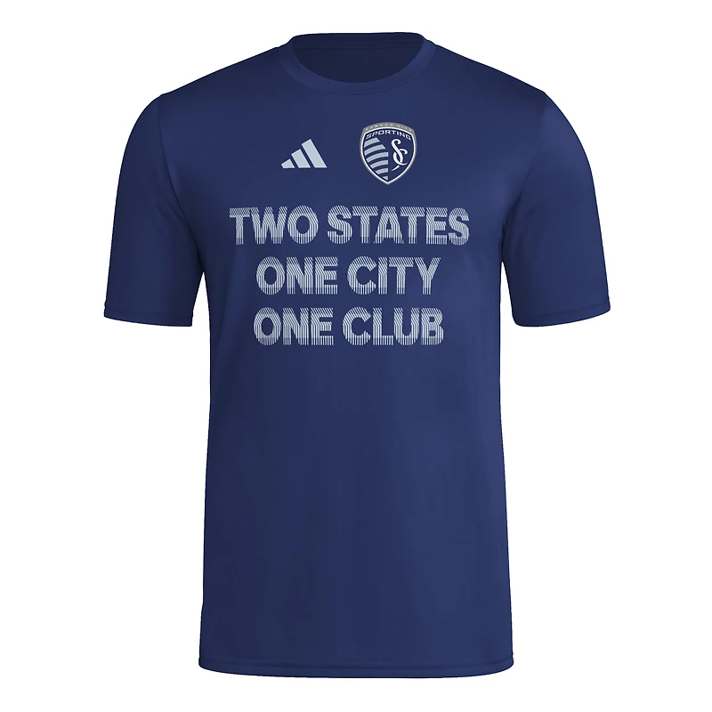 Men's adidas Navy Sporting Kansas City 2025 Jersey Hook AEROREADY T-Shirt