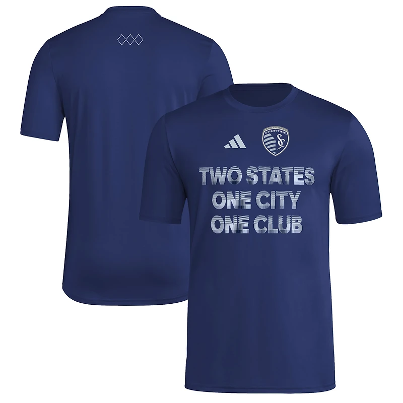 Men's adidas Navy Sporting Kansas City 2025 Jersey Hook AEROREADY T-Shirt