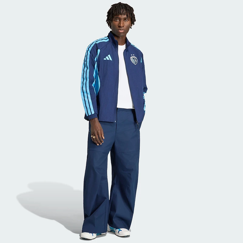Men's adidas Navy Sporting Kansas City 2026 Anthem Raglan Full-Zip Jacket