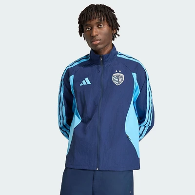 Men's adidas Navy Sporting Kansas City 2026 Anthem Raglan Full-Zip Jacket