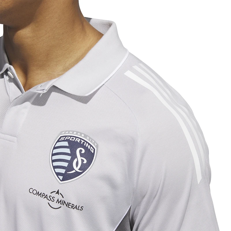 Polo d'entraînement adidas Silver Sporting Kansas City 2025 pour homme