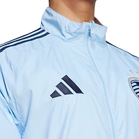 Men's adidas Sky Blue/White Sporting Kansas City 2025 Anthem Reversible Full-Zip Jacket