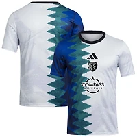 Men's adidas White Sporting Kansas City 2025 Gaming AEROREADY Pre-Match Top
