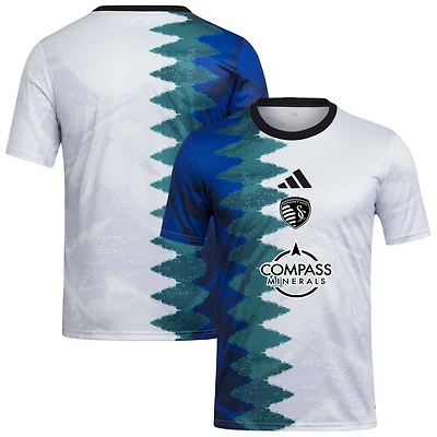Men's adidas White Sporting Kansas City 2025 Gaming AEROREADY Pre-Match Top