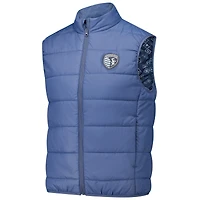 Men's Blue Sporting Kansas City Argyle Collection Padded Pro Full-Zip Vest