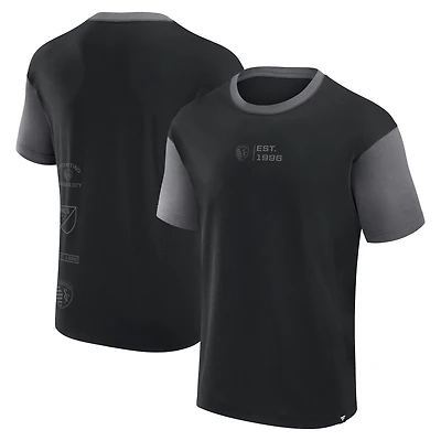T-shirt de récupération Sporting Kansas City noir marque Fanatics pour hommes