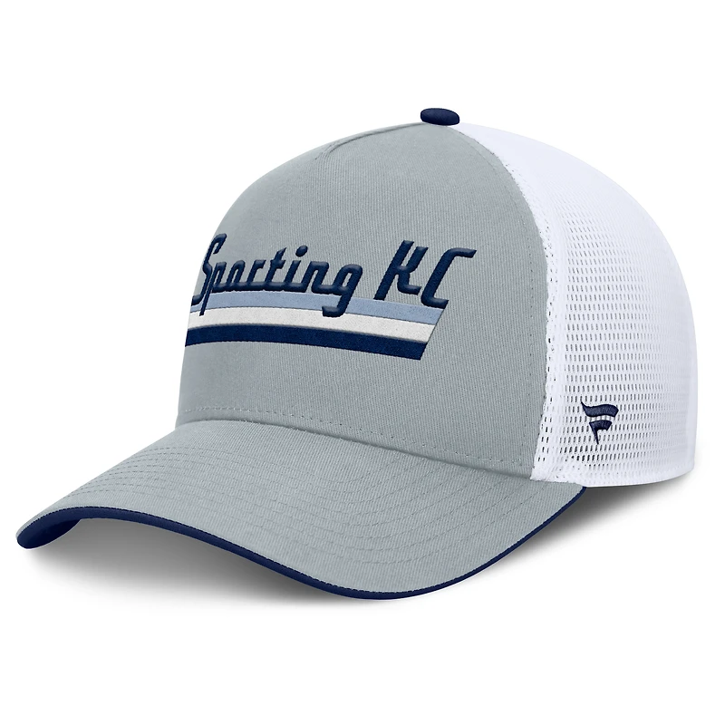 Men's Fanatics Gray Sporting Kansas City Knuckle Trucker Adjustable Hat