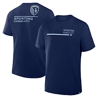 T-shirt Fanatics bleu marine Sporting Kansas City pour homme avec coup de pied coin Legacy