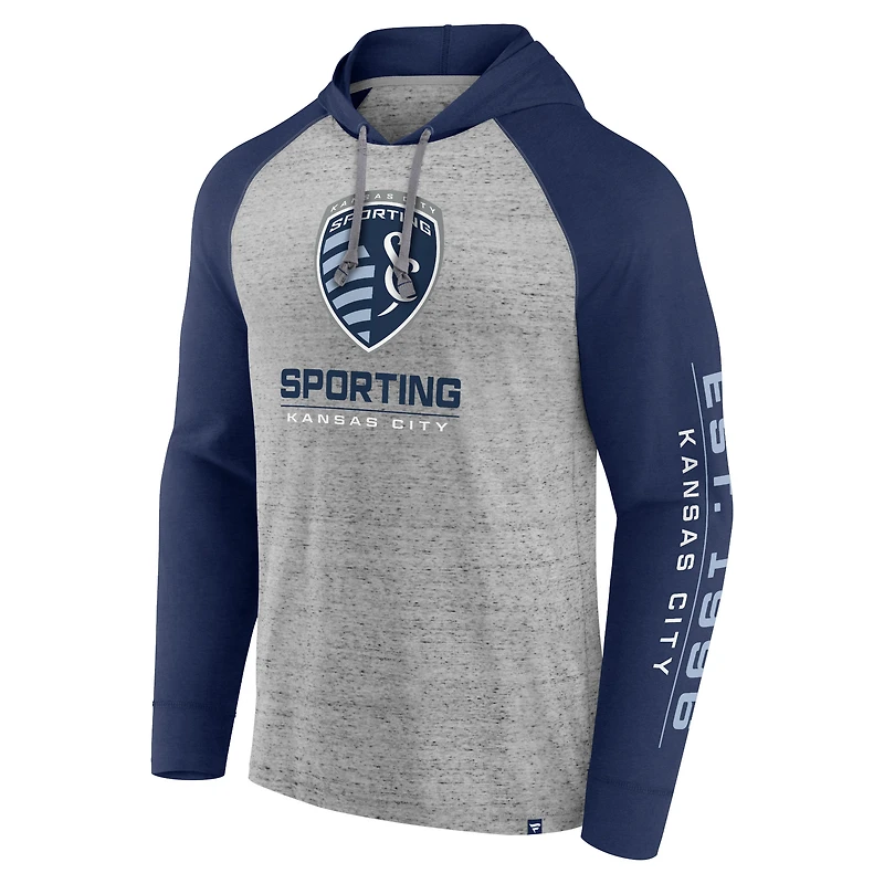 Chandail à capuchon raglan de déviation Kansas City Steel Sporting marque Fanatics pour hommes