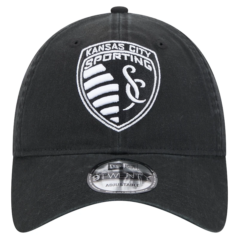 Casquette ajustable New Era Sporting Kansas City 2025 Kickoff 9TWENTY noire pour homme