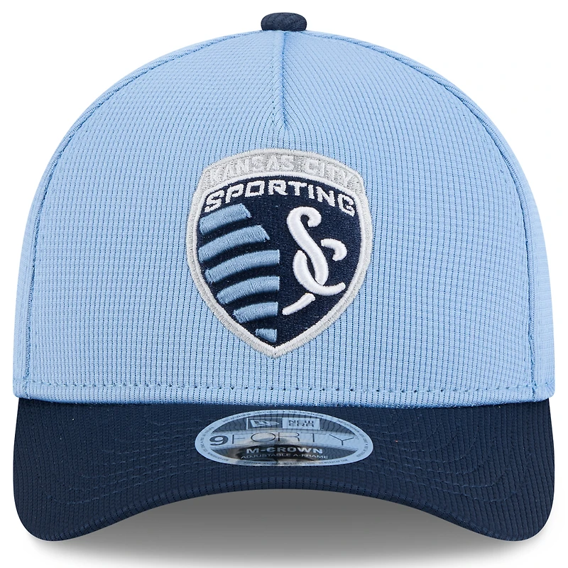Men's New Era Light Blue Sporting Kansas City 2025 Jersey Hook 9FORTY M-Crown Adjustable Hat