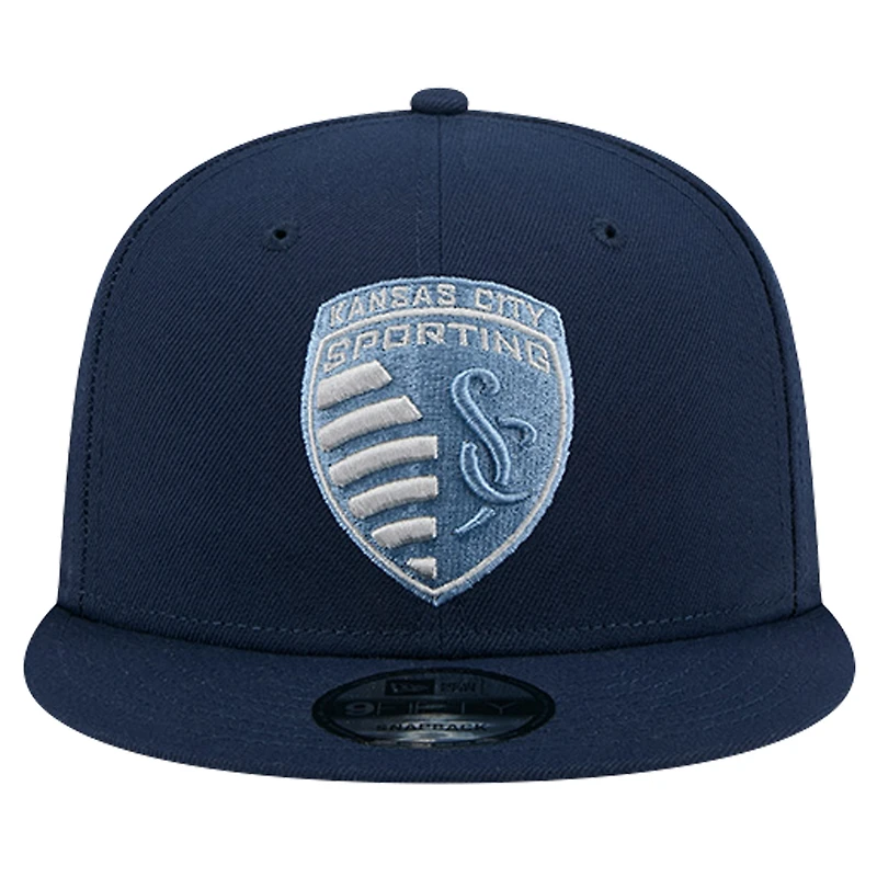 Casquette Snapback 9FIFTY Snapback New Era pour homme, bleu marine, Sporting Kansas City 2024 Jersey Hook