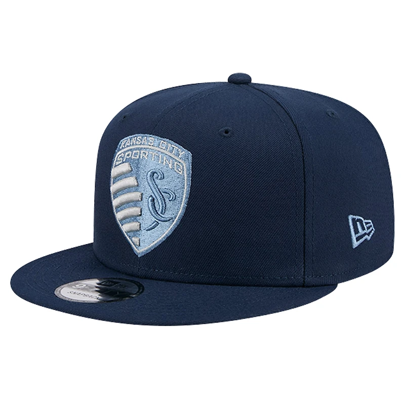 Casquette Snapback 9FIFTY Snapback New Era pour homme, bleu marine, Sporting Kansas City 2024 Jersey Hook