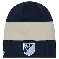 Bonnet en tricot New Era pour hommes, bleu marine, Sporting Kansas City 2024 Kick Off Collection