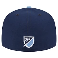 Casquette ajustée New Era 59FIFTY bleu marine pour homme Sporting Kansas City 2025 Kickoff