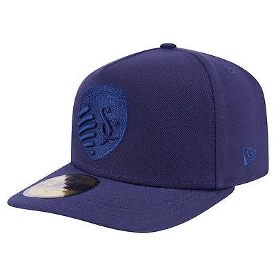 Men's New Era Navy Sporting Kansas City Color Pack A-Frame 59FIFTY Fitted Hat