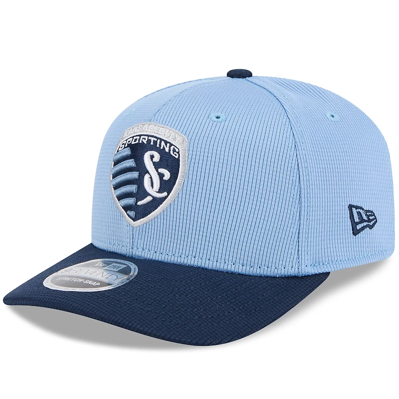 Men's New Era Sky Blue/Navy Sporting Kansas City 2025 Jersey Hook 9SEVENTY Stretch-Snap Hat