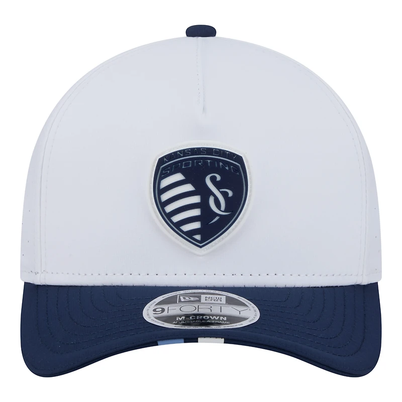 Men's New Era  White Sporting Kansas City 2026 MLS Kick Off 9FORTY M-Crown A-Frame Adjustable Hat