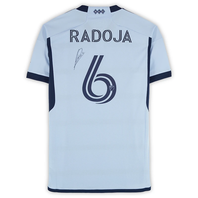 Nemanja Radoja Sporting Kansas City Autographed Match-Used #6 Blue adidas Jersey from the 2024 MLS Season - Size M
