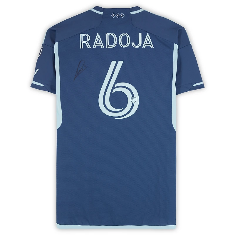 Nemanja Radoja Sporting Kansas City Autographed Match-Used #6 Navy adidas Jersey from the 2024 MLS Season - Size M