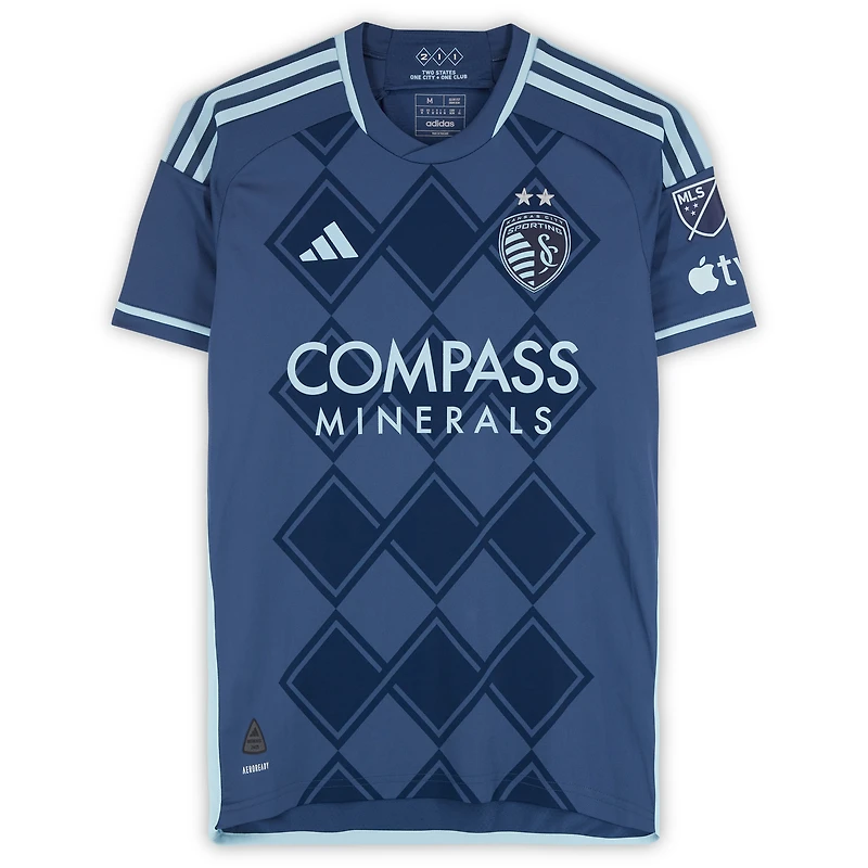 Nemanja Radoja Sporting Kansas City Autographed Match-Used #6 Navy adidas Jersey from the 2024 MLS Season - Size M