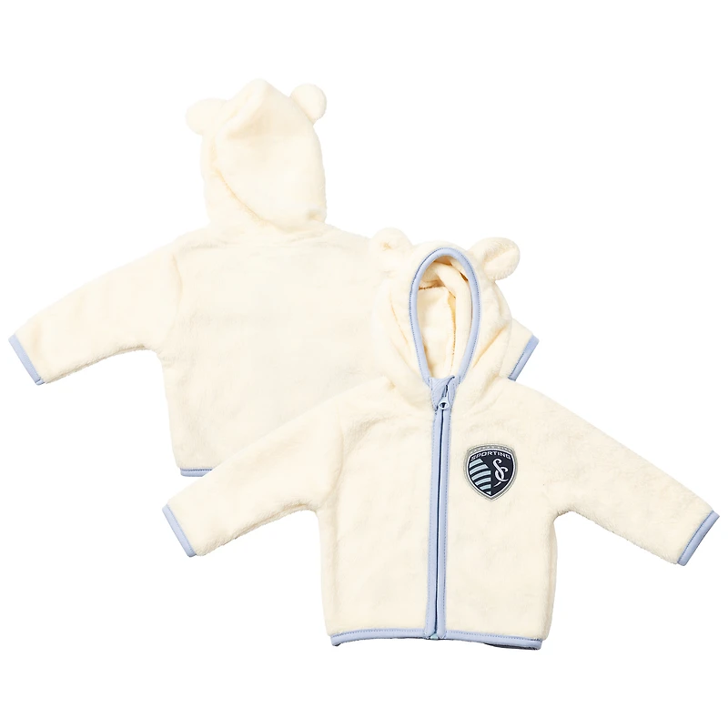 Toddler Sport Design Sweden Cream Sporting Kansas City Tie-Breaker Teddy Full-Zip Hoodie
