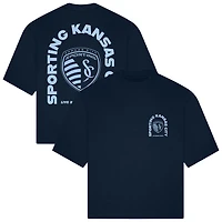 T-shirt unisexe Live Breathe Futbol bleu marine Sporting Kansas City Tunnel