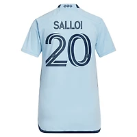 Maillot adidas Daniel Salloi Sporting Kansas City 2023 Hoops 4.0 Replica Player bleu clair pour femme