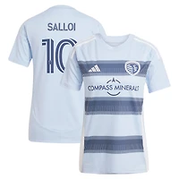 Maillot réplique de joueur adidas Daniel Salloi bleu clair Sporting Kansas City 2025 One KC pour femme