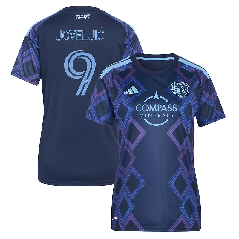 Women's adidas Dejan Joveljic Blue Sporting Kansas City 2026 The 18th & Vine Kit Replica Jersey