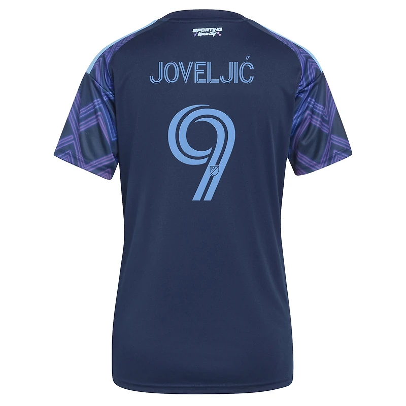 Women's adidas Dejan Joveljic Blue Sporting Kansas City 2026 The 18th & Vine Kit Replica Jersey
