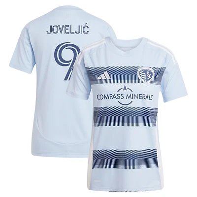 Maillot réplique de joueur adidas Dejan Joveljic bleu clair Sporting Kansas City One KC pour femme