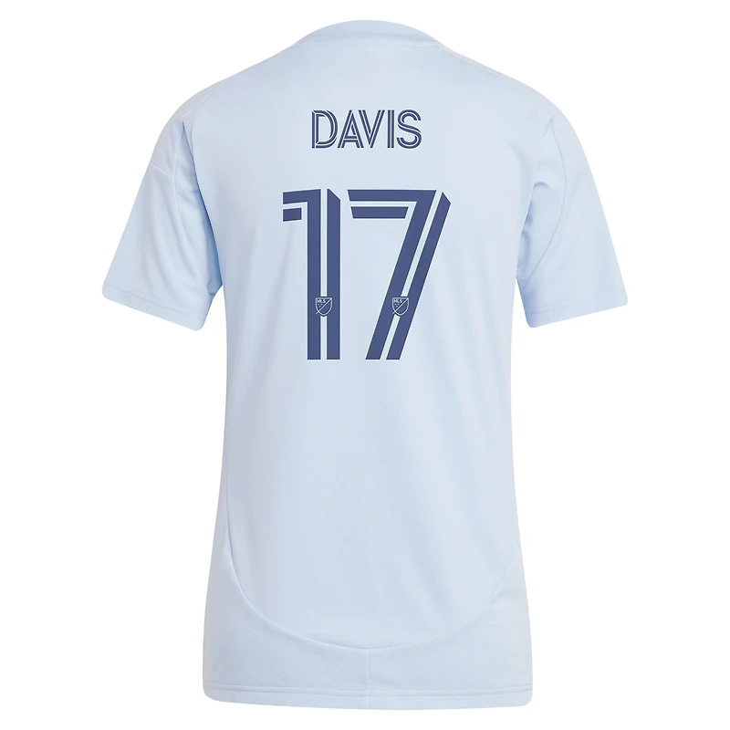Women's adidas Jake Davis Light Blue Sporting Kansas City 2025 One KC Replica Player Jersey