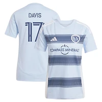 Women's adidas Jake Davis Light Blue Sporting Kansas City 2025 One KC Replica Player Jersey