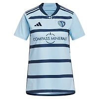 Maillot adidas bleu clair Sporting Kansas City 2023 Hoops 4.0 Replica pour femme