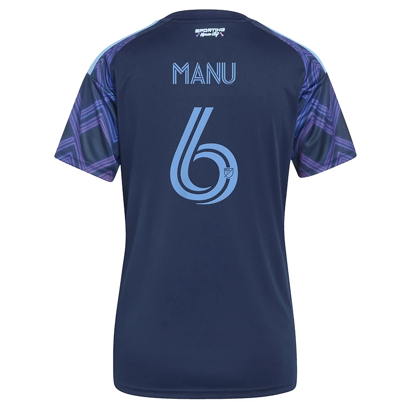 Maillot réplique adidas Manu García bleu Sporting Kansas City 2026 « The 18th & Vine » pour femme