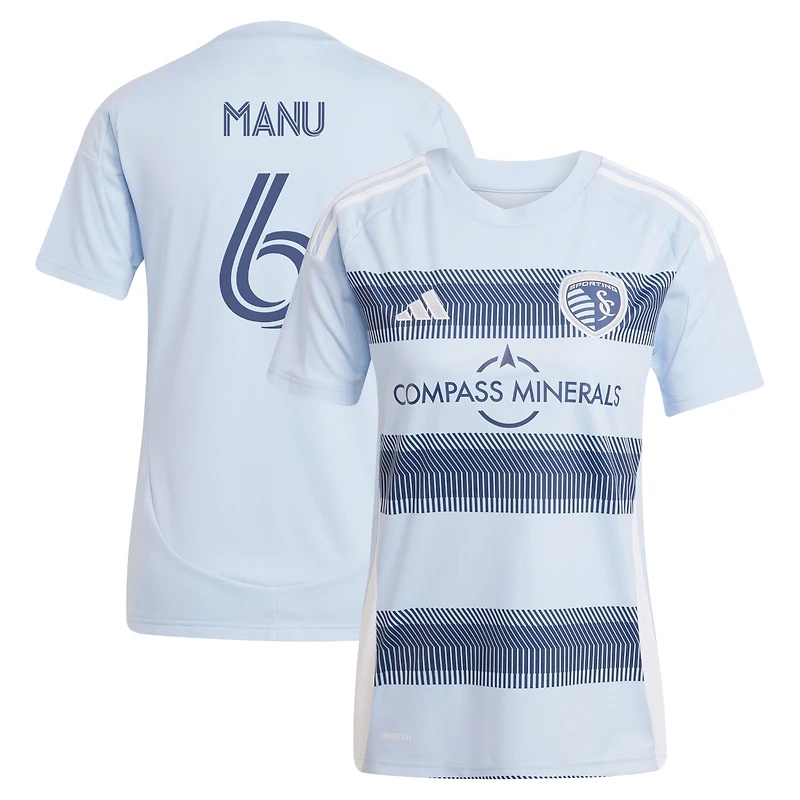 Women's adidas Manu García Light Blue Sporting Kansas City 2025 One KC Replica Jersey